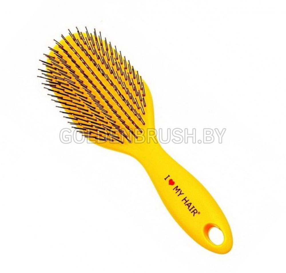 Парикмахерская щетка ILMH 1502 желтая глянцевая L
