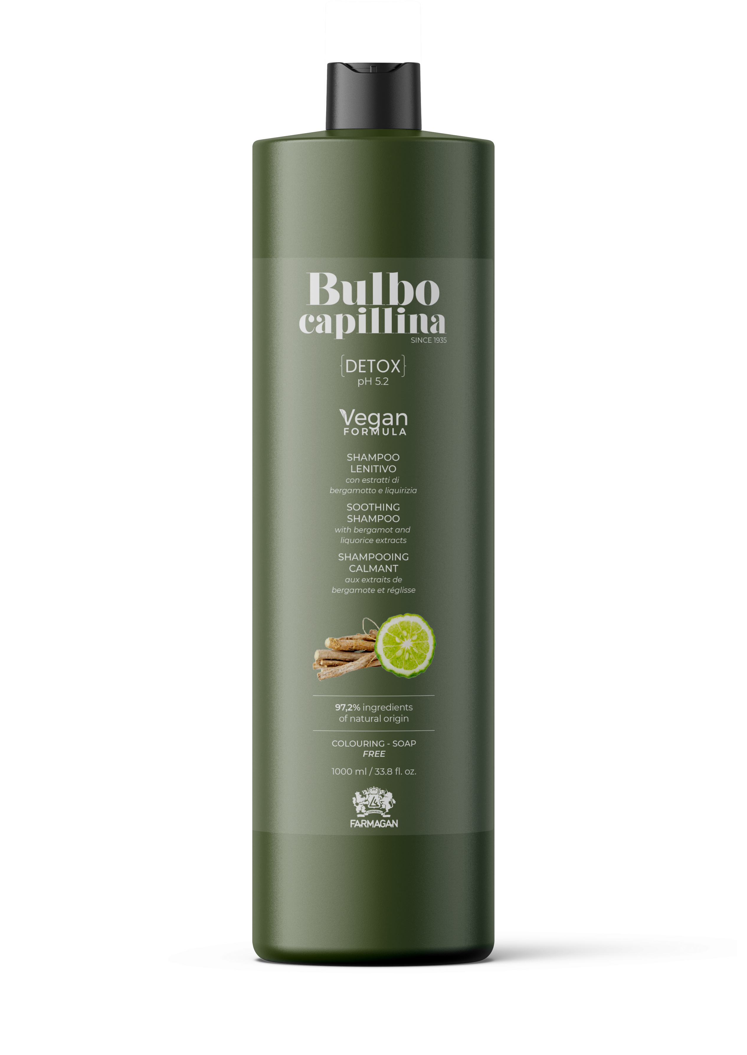 Успокаивающий шампунь BULBO CAPILLINA DETOX 1000 ML