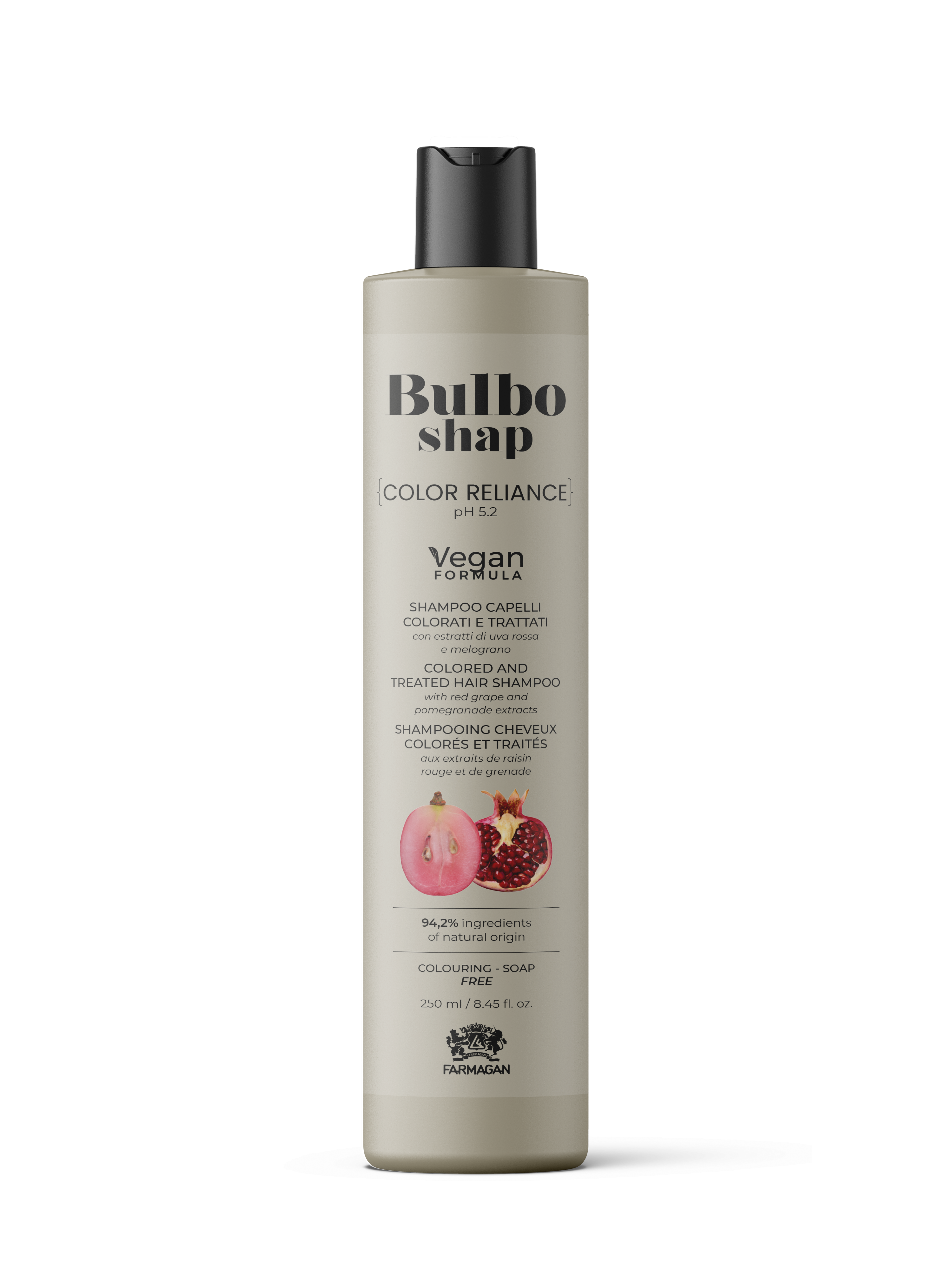 Шампунь для сохранения стойкости цвета окрашенных волос BULBO SHAP RELIANCE 250 ML Шампунь для сохранения стойкости цвета окрашенных волос BULBO SHAP RELIANCE 250 ML