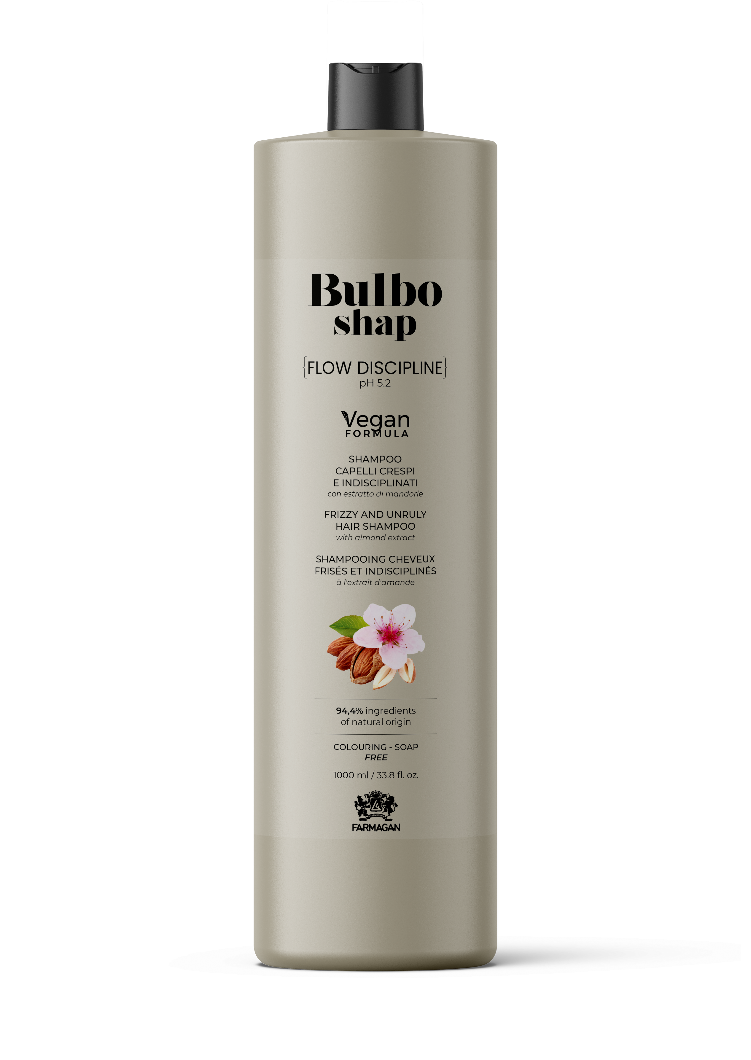 Разглаживающий шампунь для непослушных и кудрявых волос BULBO SHAP FLOW DISCIPLINE 1000 ML