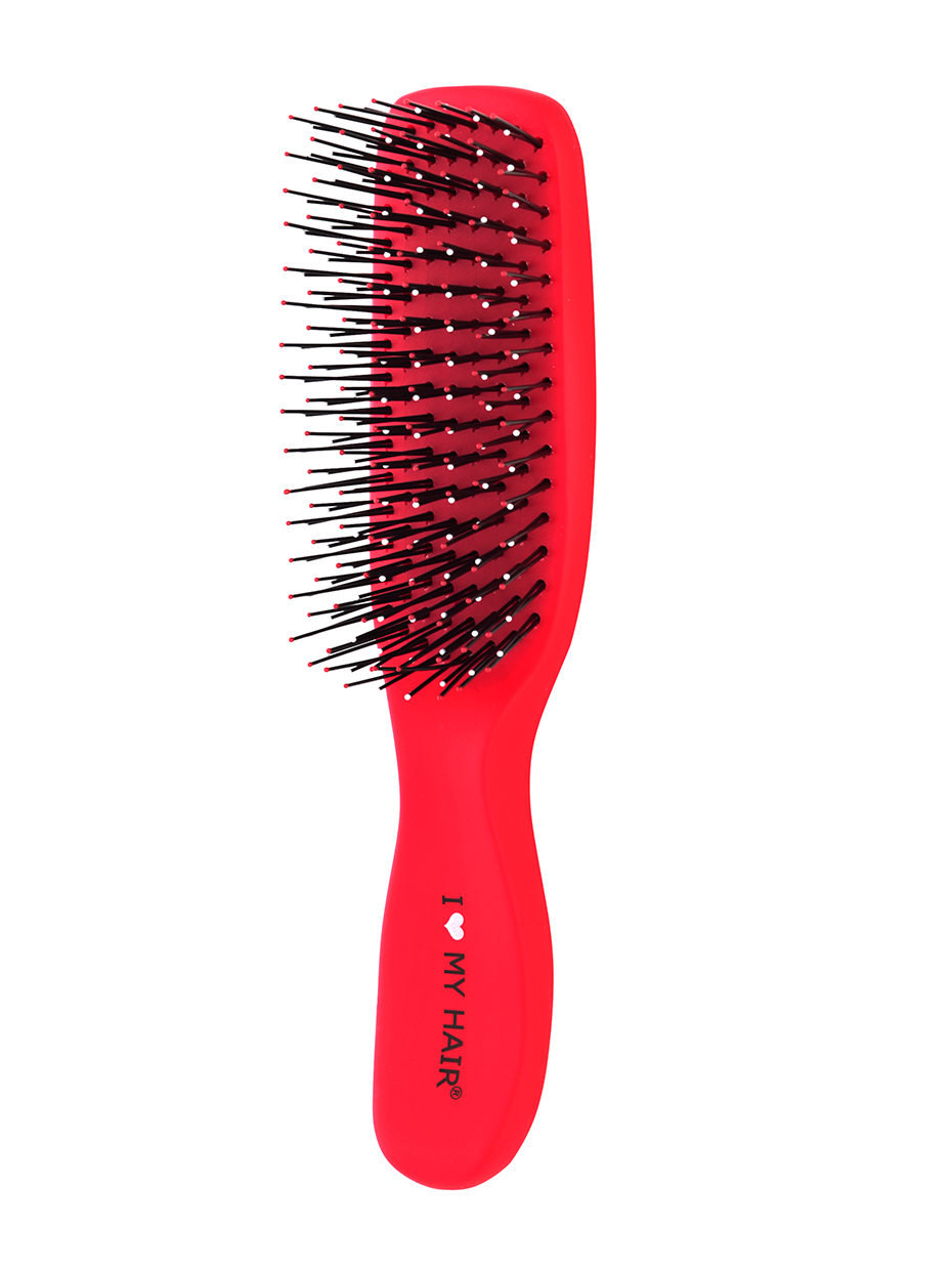 Парикмахерская щетка ILMH "Spider Soft" 1503 красная матовая S