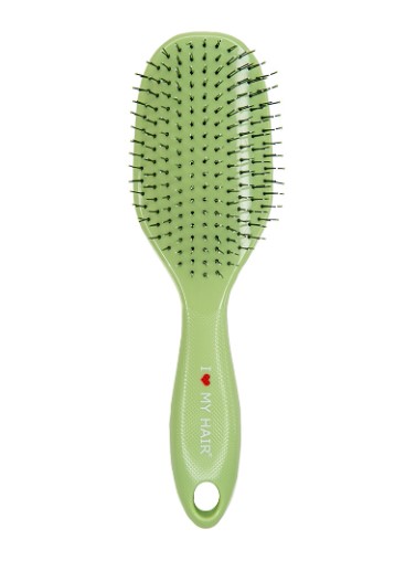 Парикмахерская щетка ILMH 1502 зеленая глянцевая L