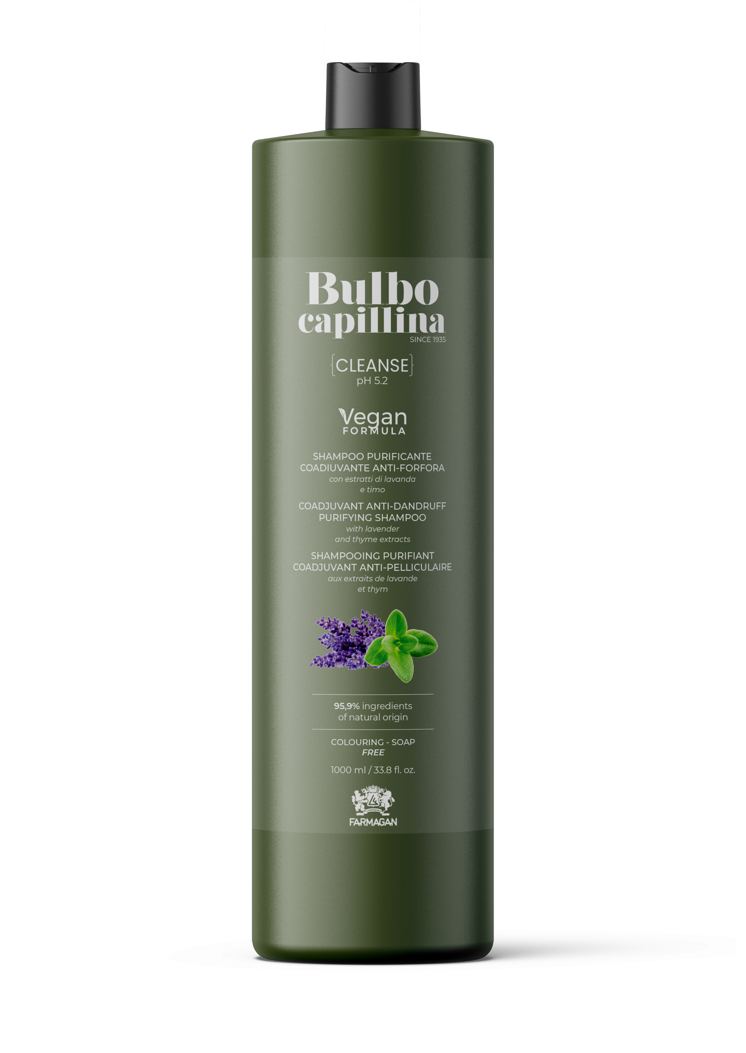 Очищающий шампунь против перхоти, себорегулирующий BULBO CAPILLINA CLEANCE 1000 ML