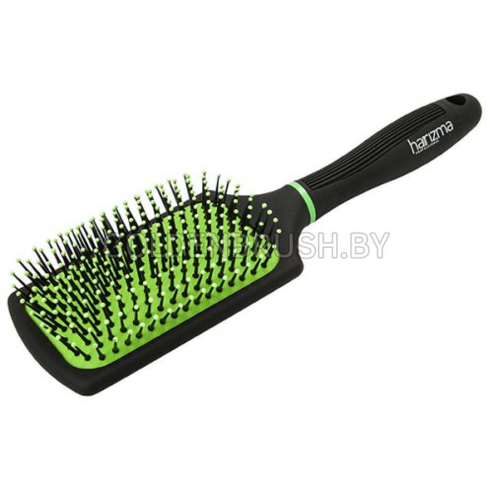 Harizma щетка массажная-лопата большая ECO brush, черно-зеленая h10610