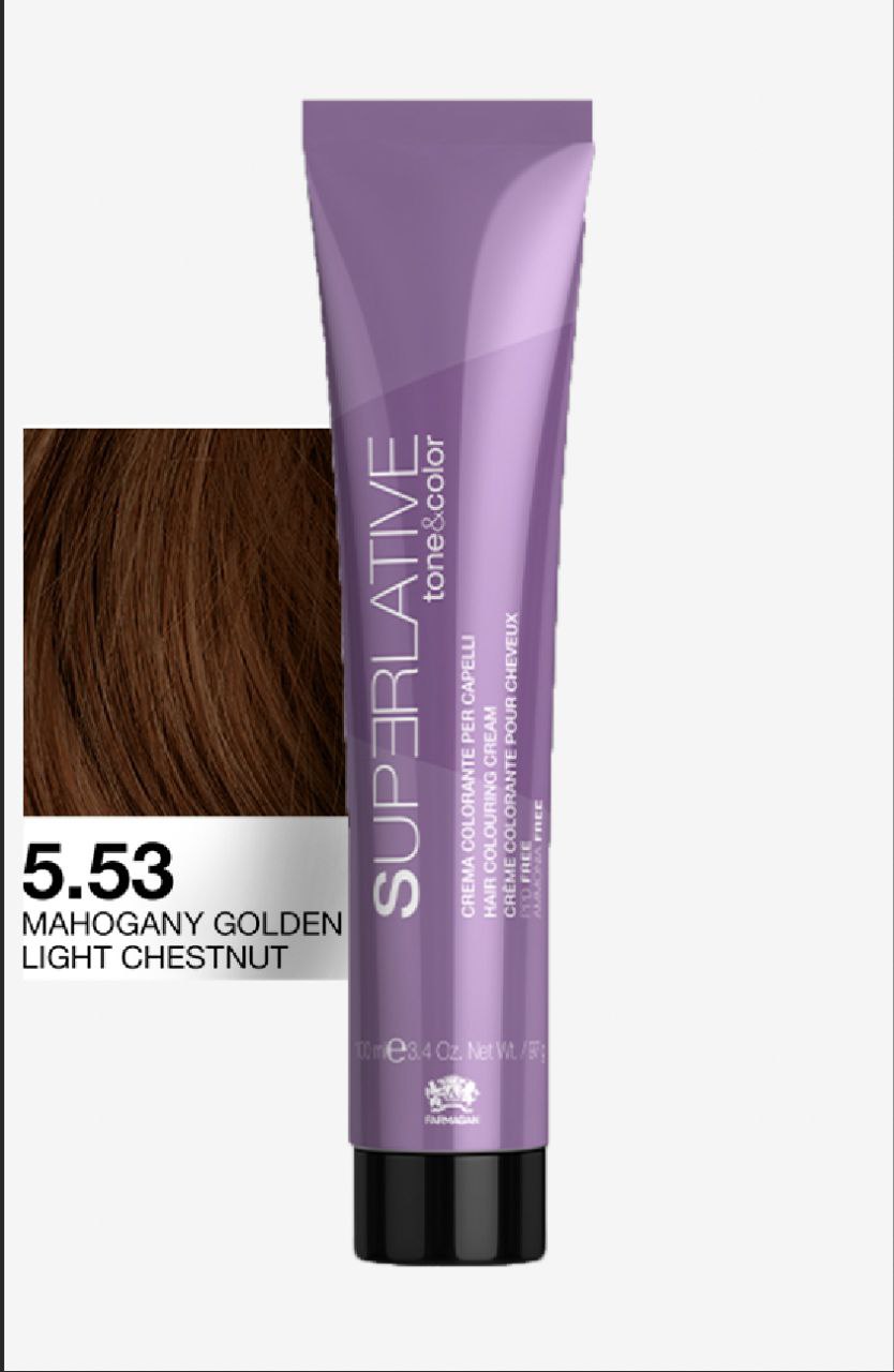 Полуперманентный тонер Tone&Color 5,53 Светло-каштановый золотистый махагон LIGHT CHESTNUT GOLDEN MAHAGANY 100ML