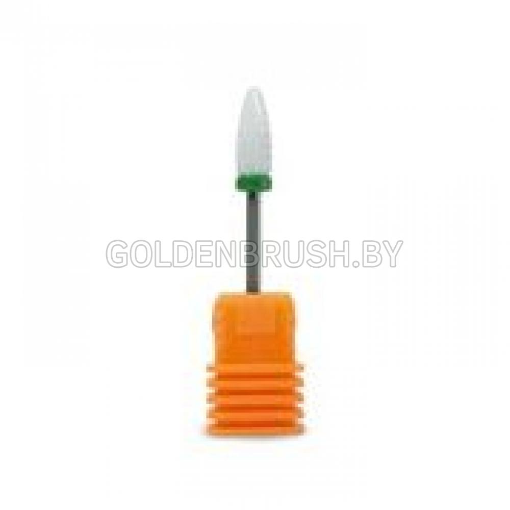 PALU Фреза керамическая зауженный конус (пламя) С зеленый (грубый)